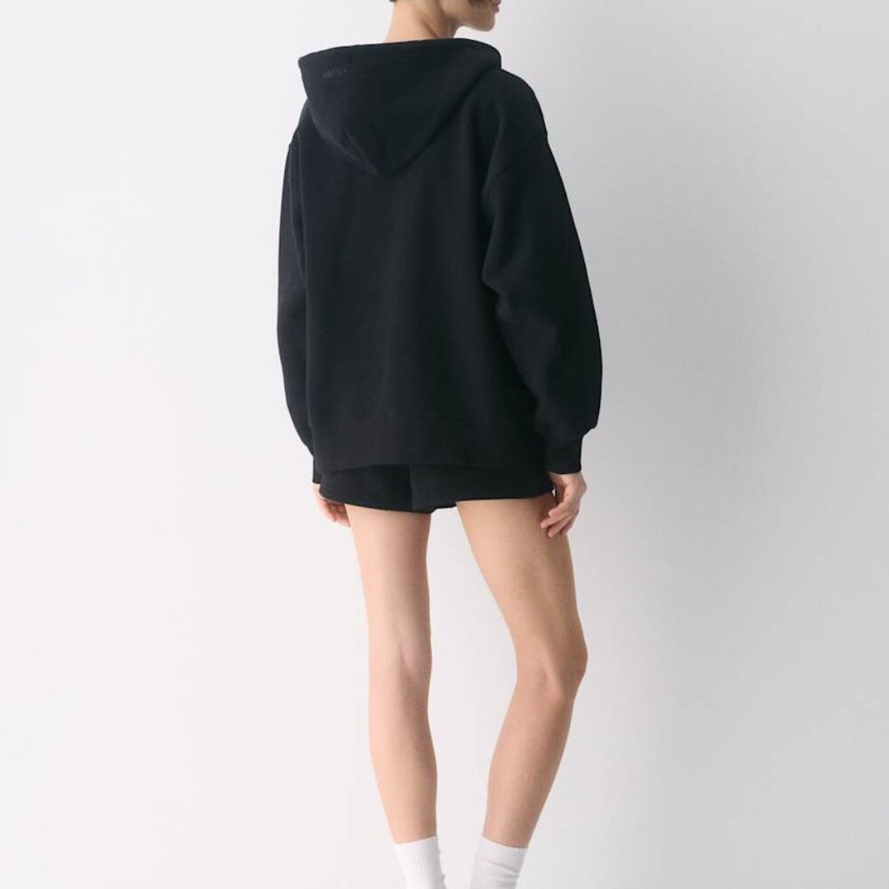 [SOLD] Cozy Sweatfleece Boyfriend Zip Hoodie Black Small - Picture 3 of 14